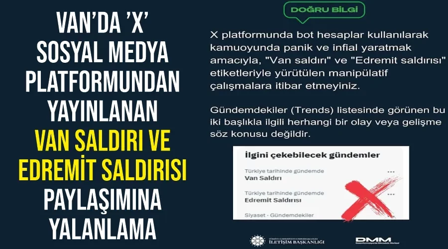 Van’da ’X’ sosyal medya platformundan yayınlanan 